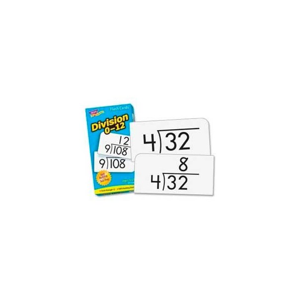 Trend Enterprises Trend Math Division 0-12 Flash Cards, 3" x 6", 91 Cards/Box T53106 - main